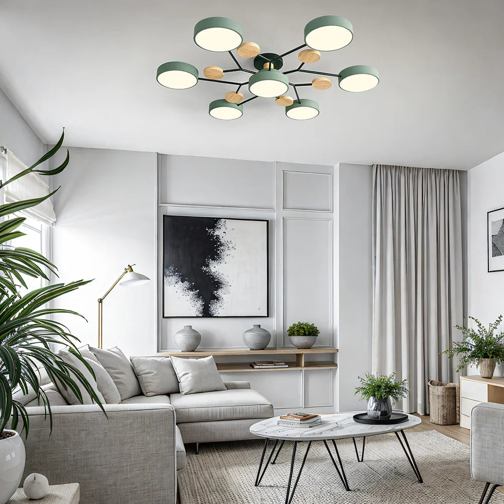 Ronde Plafondlamp IJzer met Acryl LED-lichtpunten