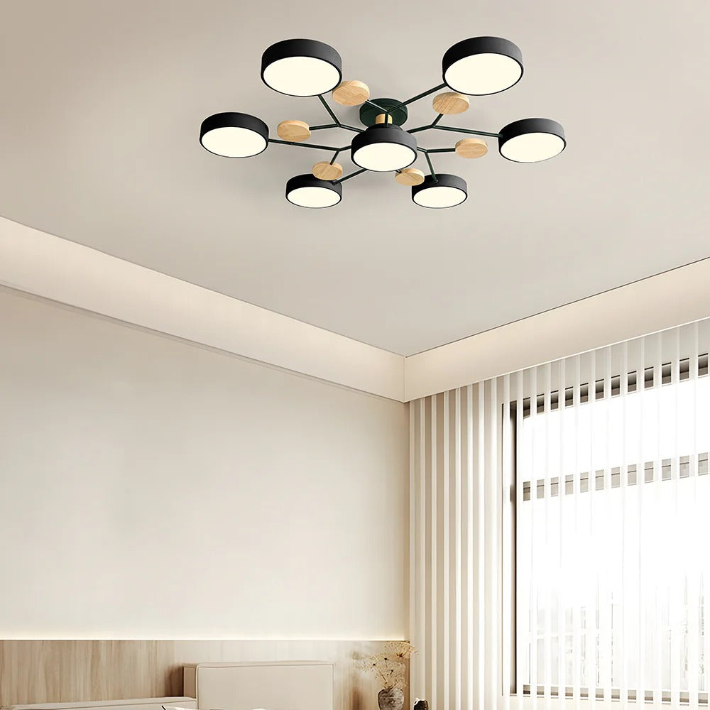 Ronde Plafondlamp IJzer met Acryl LED-lichtpunten