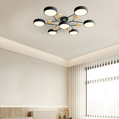 Ronde Plafondlamp IJzer met Acryl LED-lichtpunten