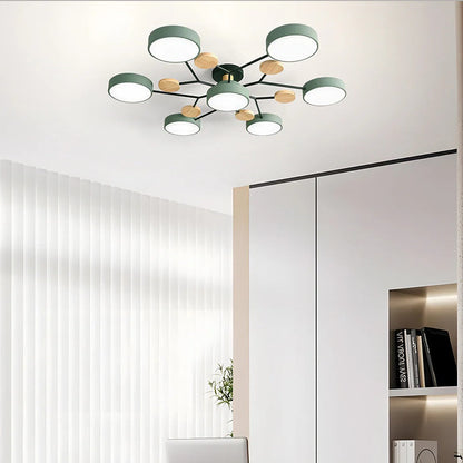 Ronde Plafondlamp IJzer met Acryl LED-lichtpunten