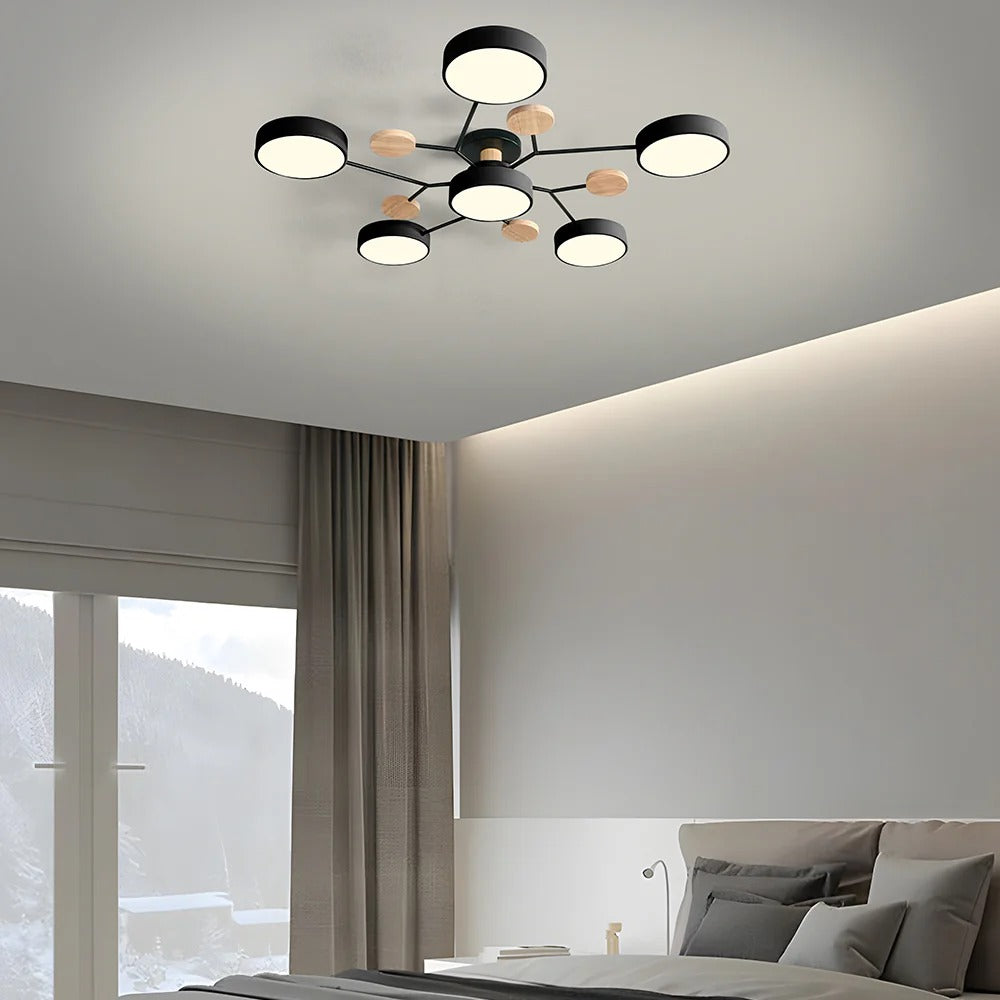 Ronde Plafondlamp IJzer met Acryl LED-lichtpunten