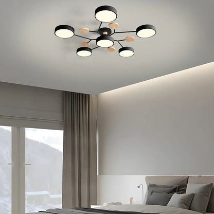 Ronde Plafondlamp IJzer met Acryl LED-lichtpunten