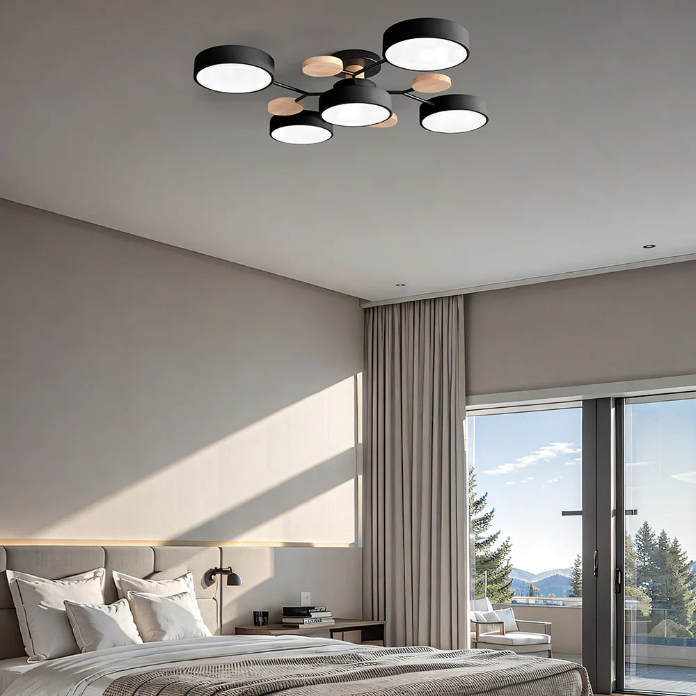Ronde Plafondlamp IJzer met Acryl LED-lichtpunten