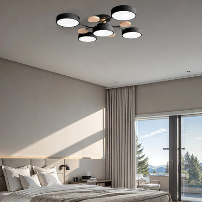 Ronde Plafondlamp IJzer met Acryl LED-lichtpunten