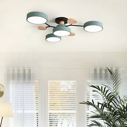 Ronde Plafondlamp IJzer met Acryl LED-lichtpunten