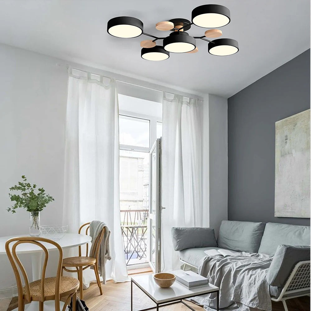 Ronde Plafondlamp IJzer met Acryl LED-lichtpunten