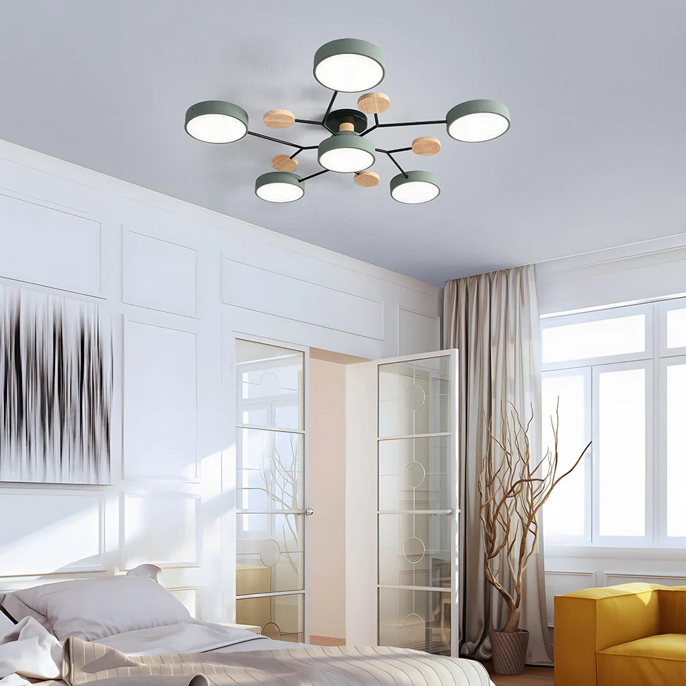 Ronde Plafondlamp IJzer met Acryl LED-lichtpunten