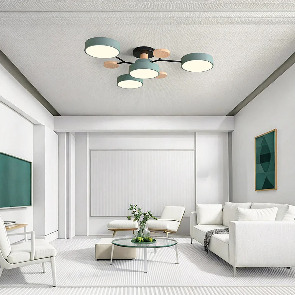 Ronde Plafondlamp IJzer met Acryl LED-lichtpunten