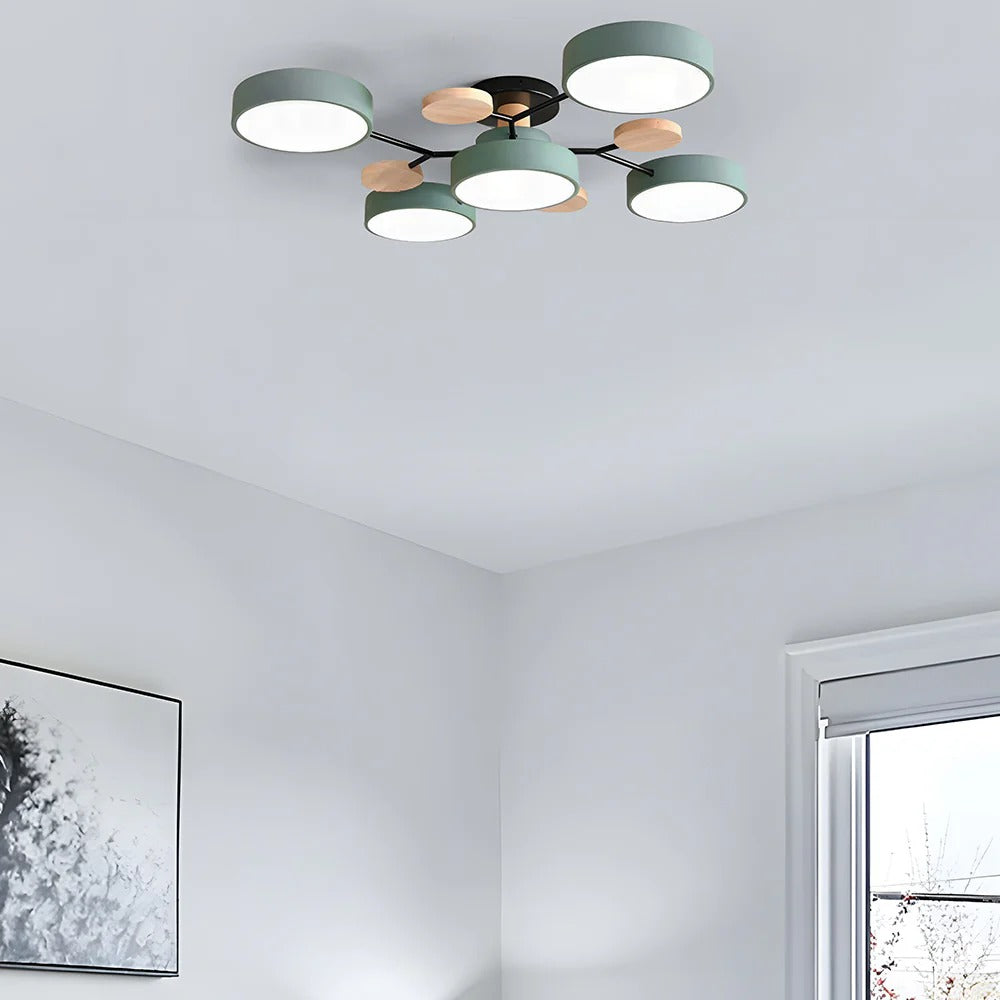 Ronde Plafondlamp IJzer met Acryl LED-lichtpunten