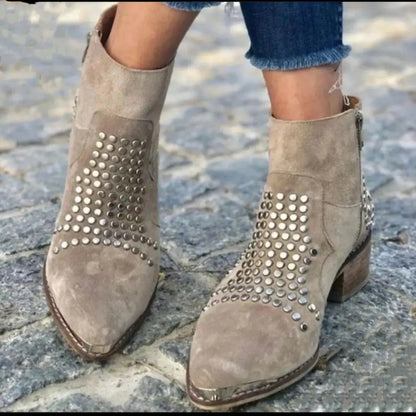 Dames Enkellaarsjes – Met Studs, Geschikt voor Casual en Dagelijks Gebruik