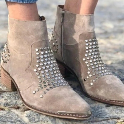 Dames Enkellaarsjes – Met Studs, Geschikt voor Casual en Dagelijks Gebruik