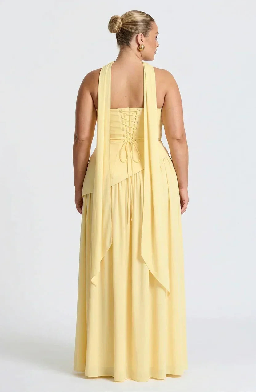 Dames Maxi Jurk Strapless met Hoge Split