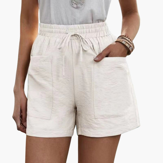 Dames Short met Elastische Taille en Zakken – Wijde Pijpen