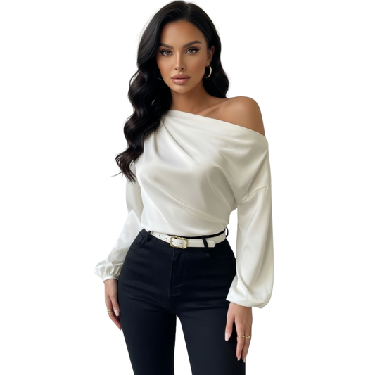 Gwenara - Luxe Satijnen Omslagvest met Strikdetail