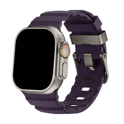 Siliconen Horlogebandje voor Apple Watch - Sportband met Titanium Gesp
