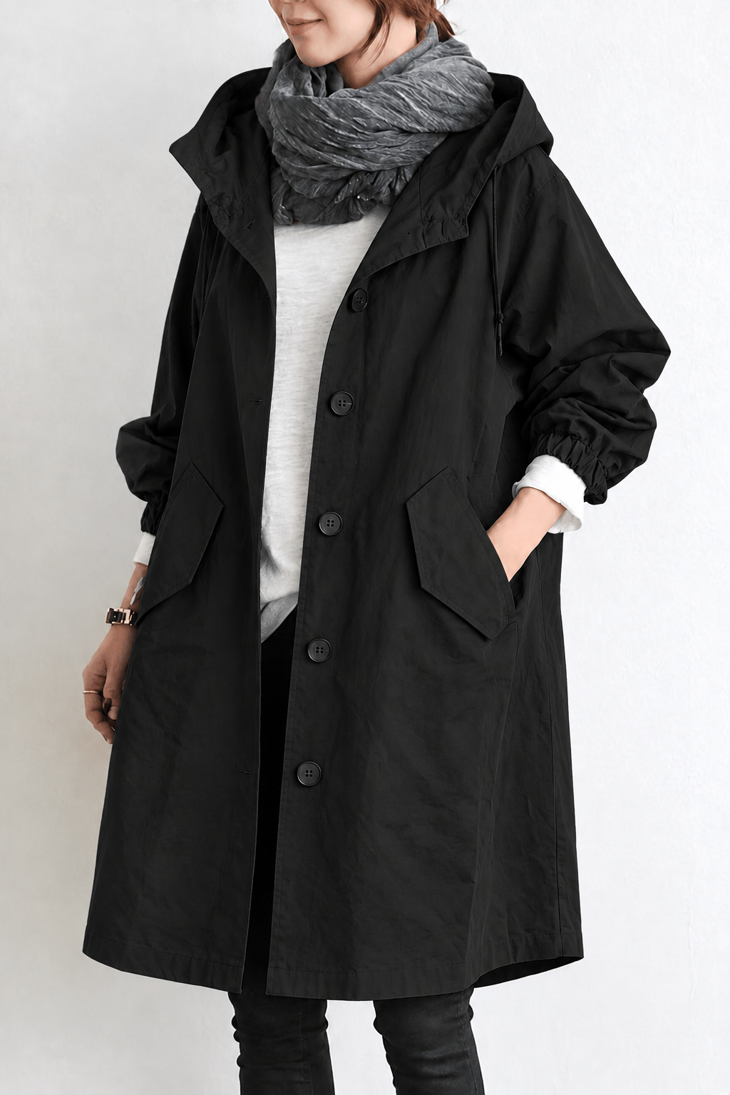 Gabardina impermeable para mujer con capucha – Chaqueta de entretiempo para primavera y otoño
