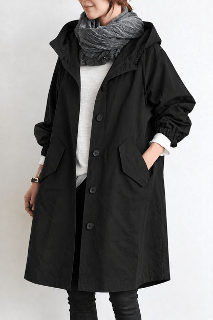 Gabardina impermeable para mujer con capucha – Chaqueta de entretiempo para primavera y otoño