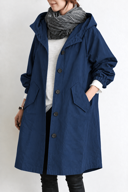 Gabardina impermeable para mujer con capucha – Chaqueta de entretiempo para primavera y otoño