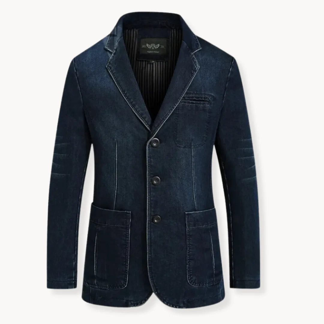 Heren Slim Fit Blazer – Met Reverskraag en Opgestikte Zakken, Geschikt voor Werk en Formele Gelegenheden