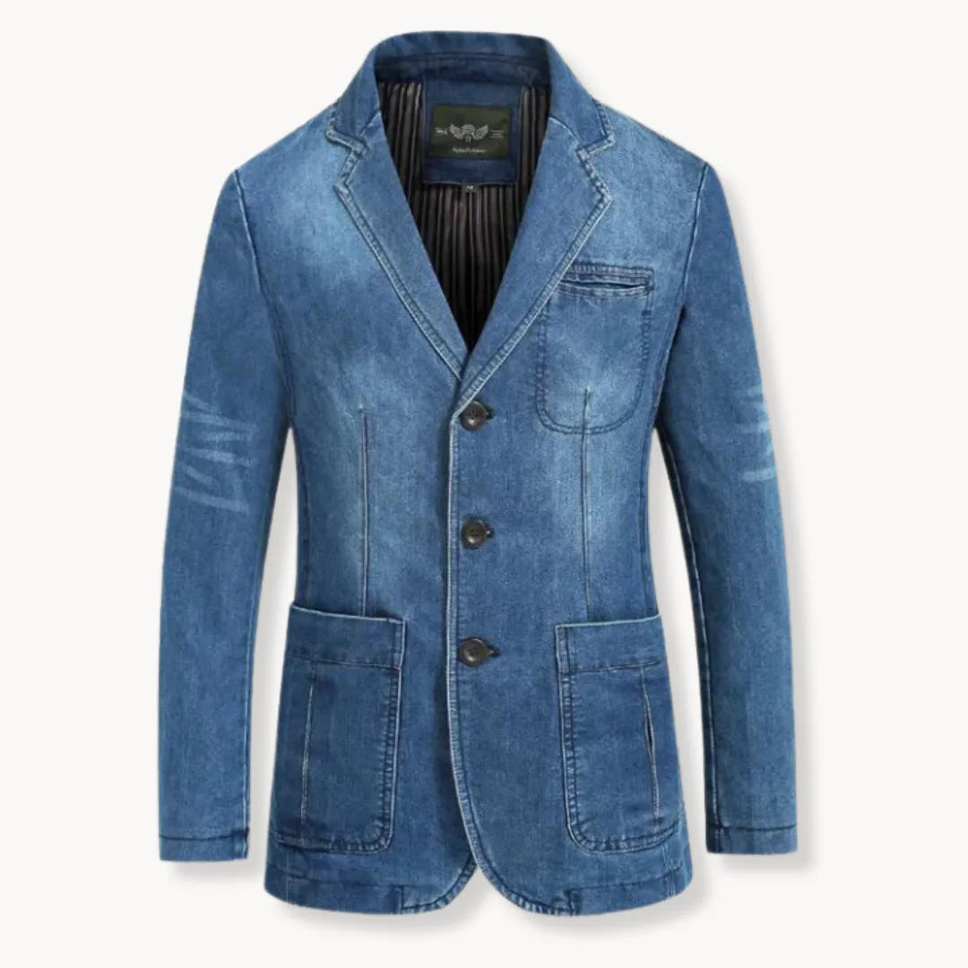 Heren Slim Fit Blazer – Met Reverskraag en Opgestikte Zakken, Geschikt voor Werk en Formele Gelegenheden