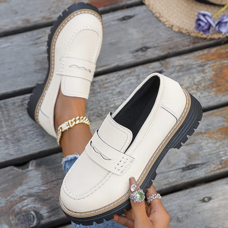 Dames Suède Loafers met Platformzool