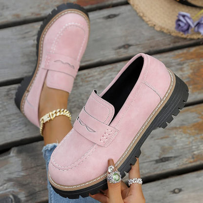 Dames Suède Loafers met Platformzool