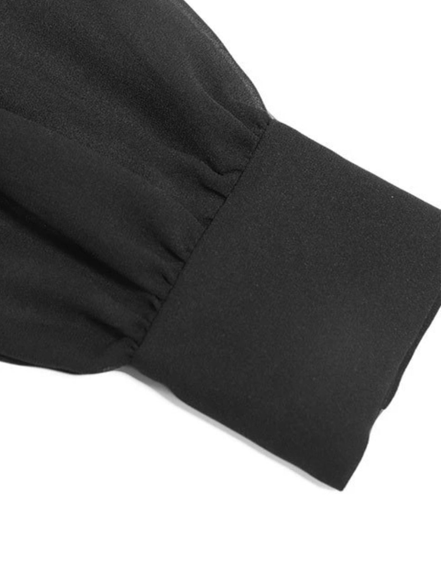 Transparante Mouwen Midi Jurk met Hoge Hals – Elegante Keuze voor Elke Gelegenheid