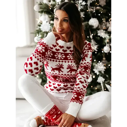 Dames Gebreide Kersttrui – Warm, Casual voor de Winter