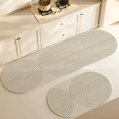 Badmat met Antislip Onderkant en Geometrisch Streepdessin