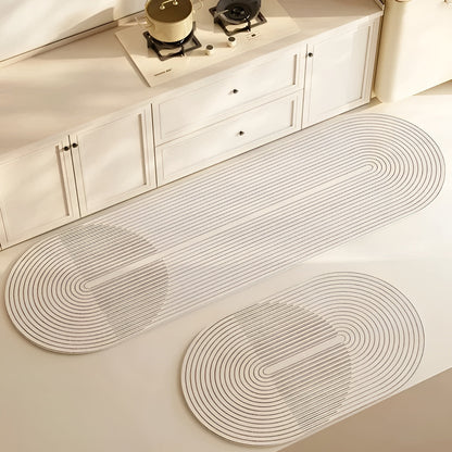 Badmat met Antislip Onderkant en Geometrisch Streepdessin