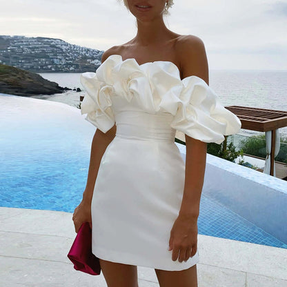 Estelle - Satijnen Off-Shoulder Jurk