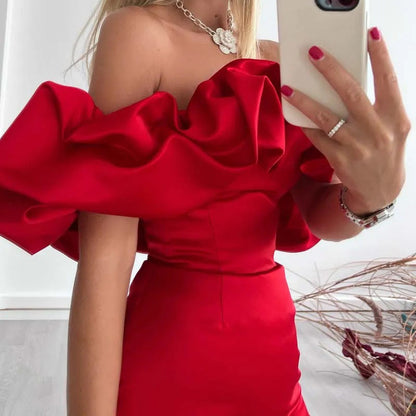 Estelle - Satijnen Off-Shoulder Jurk