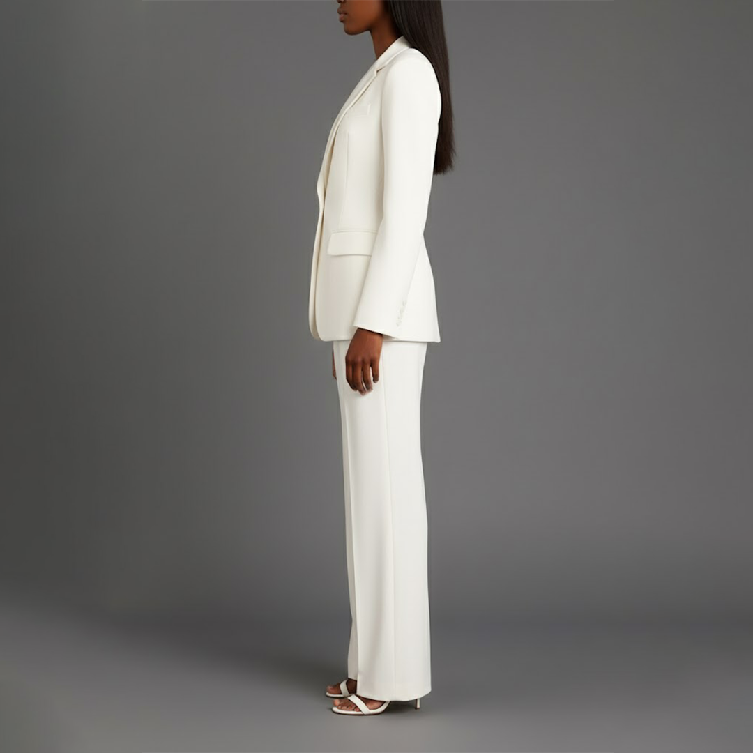 Dames Pakset met Lange Blazer en Bijpassende Pantalon