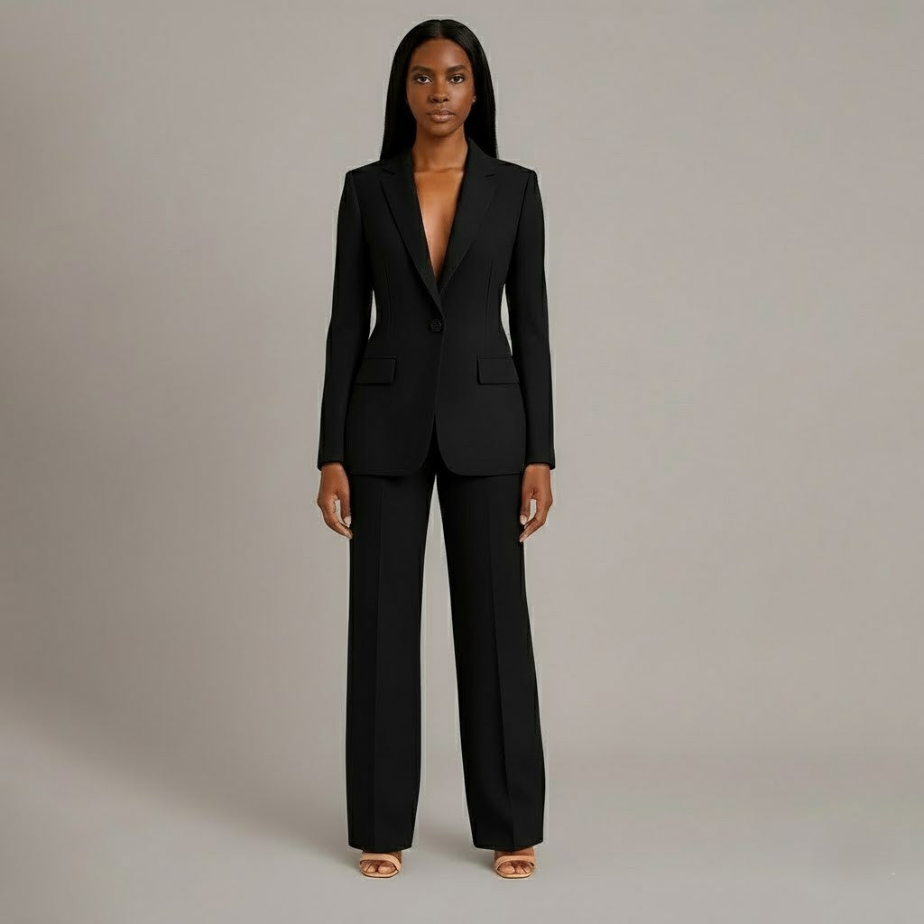 Dames Pakset met Lange Blazer en Bijpassende Pantalon