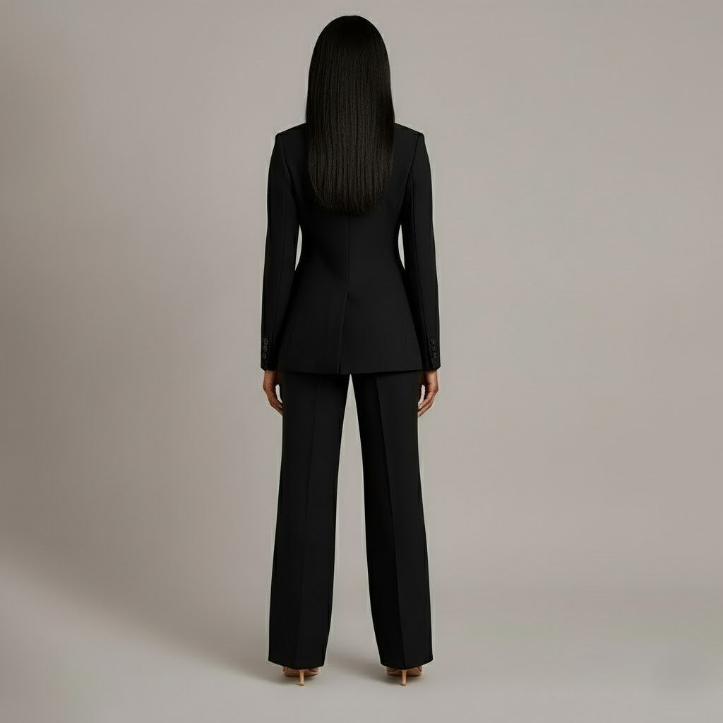 Dames Pakset met Lange Blazer en Bijpassende Pantalon