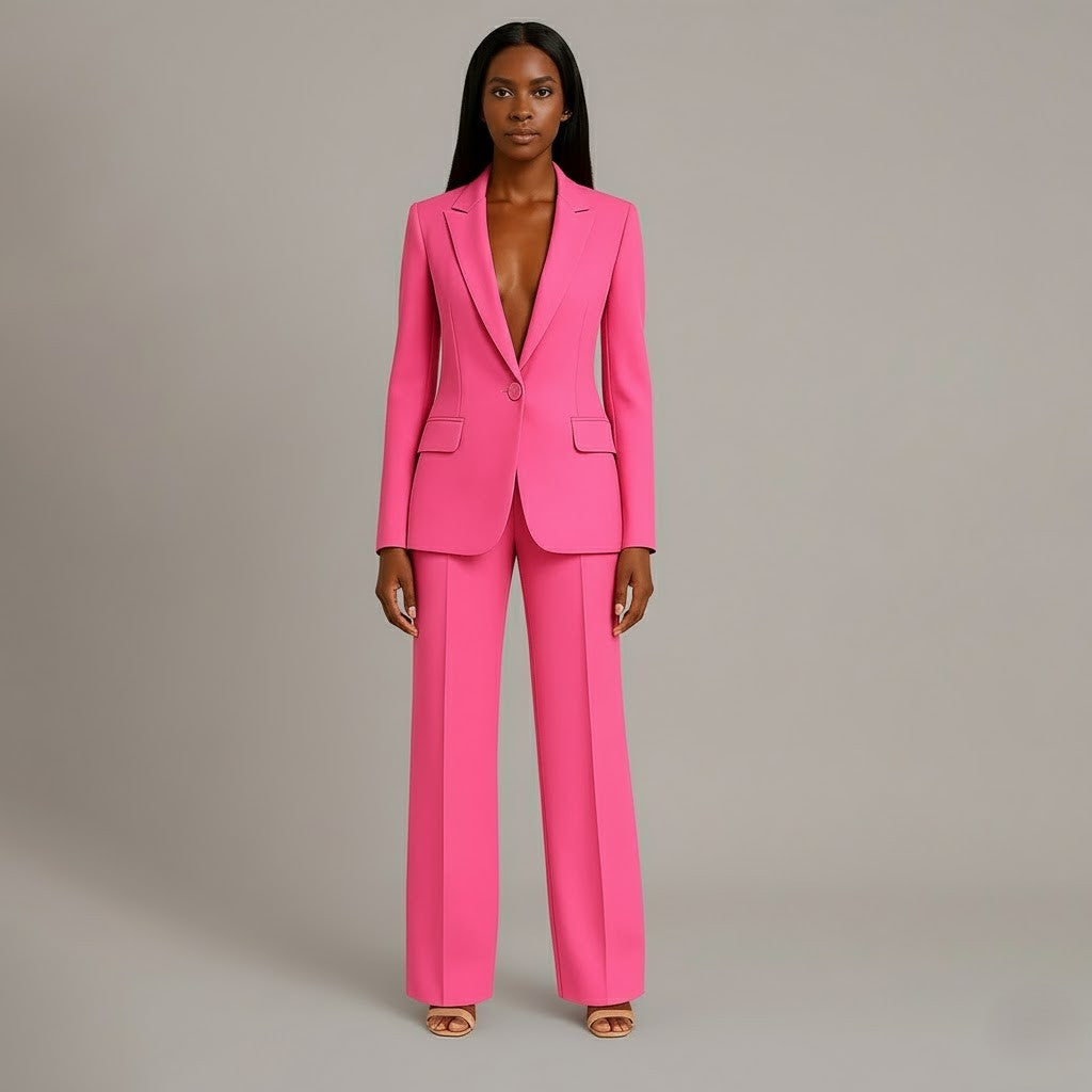 Dames Pakset met Lange Blazer en Bijpassende Pantalon