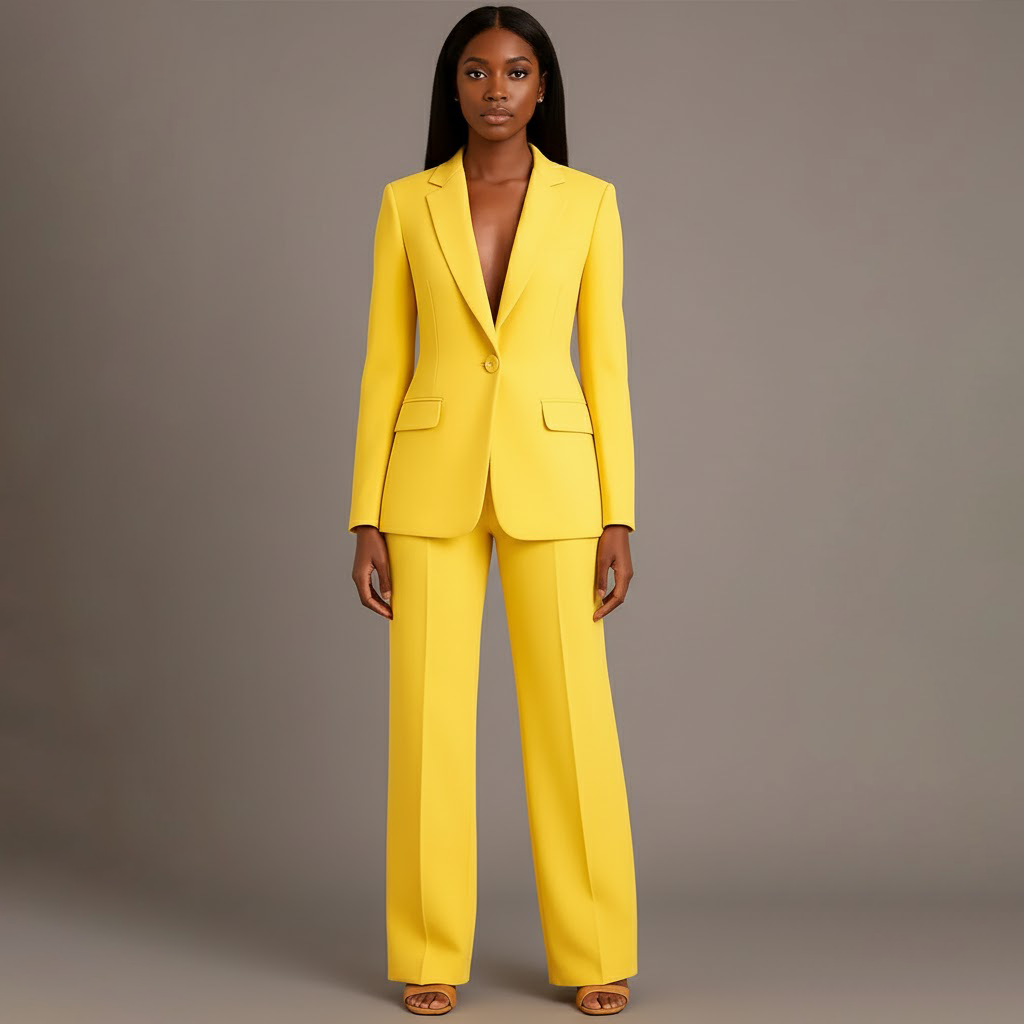 Dames Pakset met Lange Blazer en Bijpassende Pantalon