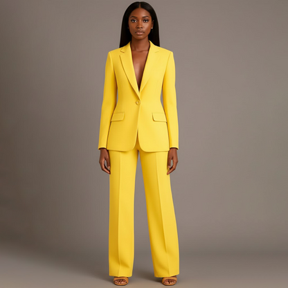 Dames Pakset met Lange Blazer en Bijpassende Pantalon