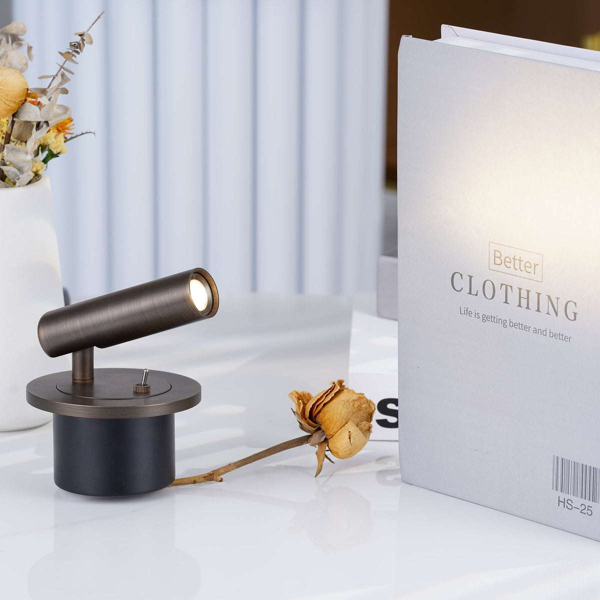 Wandlamp met Verstelbare Cilindrische Kop en Geïntegreerde LED