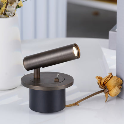 Wandlamp met Verstelbare Cilindrische Kop en Geïntegreerde LED