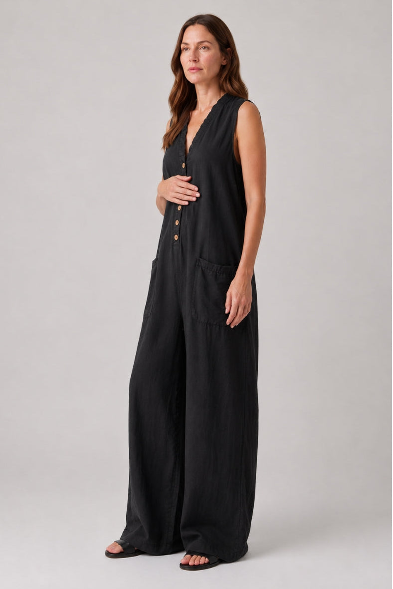Dames Zwangerschapsjumpsuit met Stretch Fit en Zakken