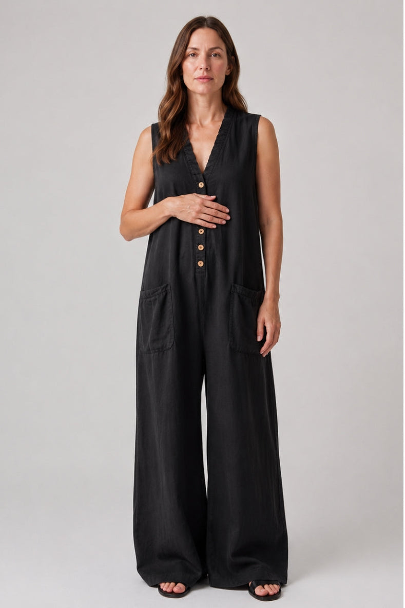 Dames Zwangerschapsjumpsuit met Stretch Fit en Zakken