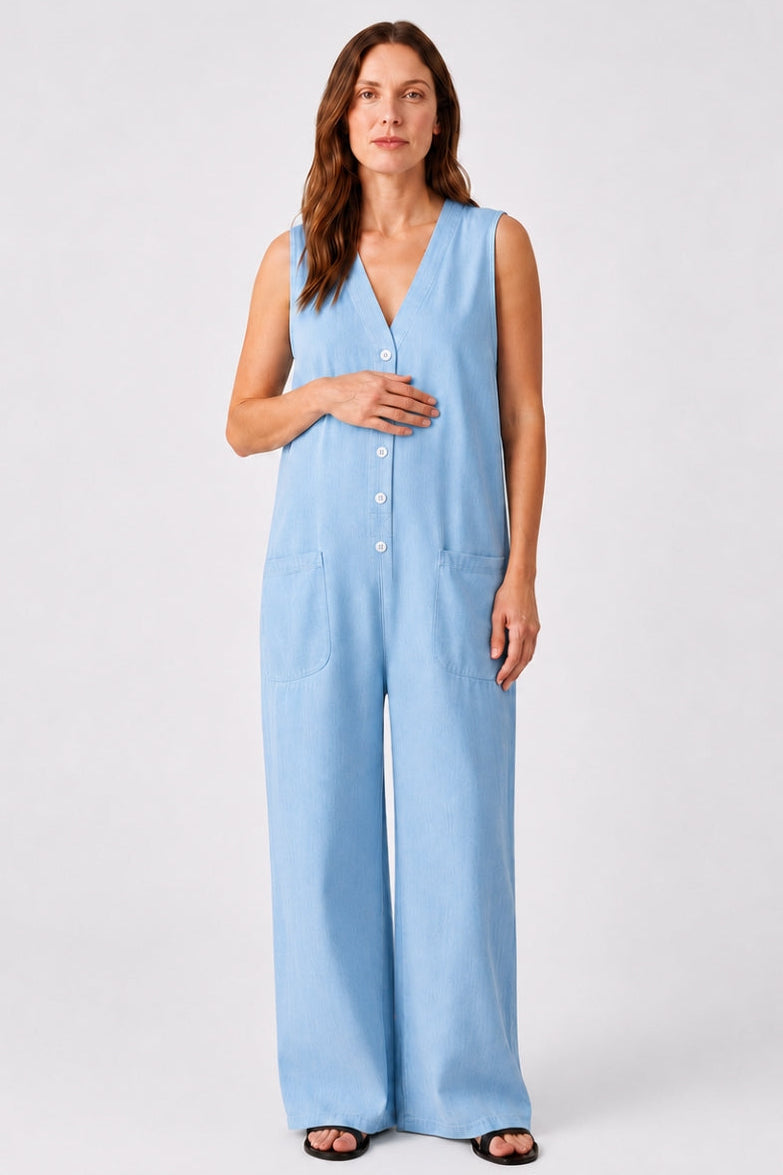 Dames Zwangerschapsjumpsuit met Stretch Fit en Zakken