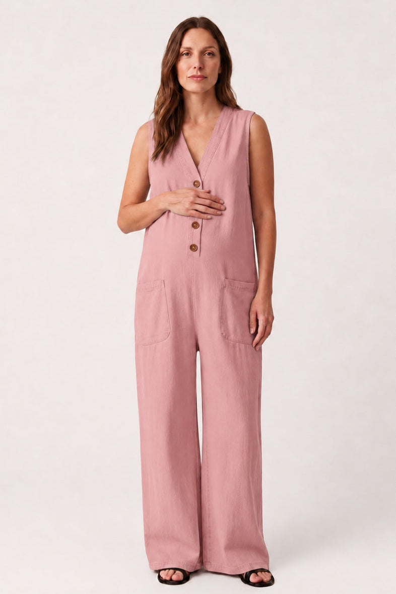 Dames Zwangerschapsjumpsuit met Stretch Fit en Zakken