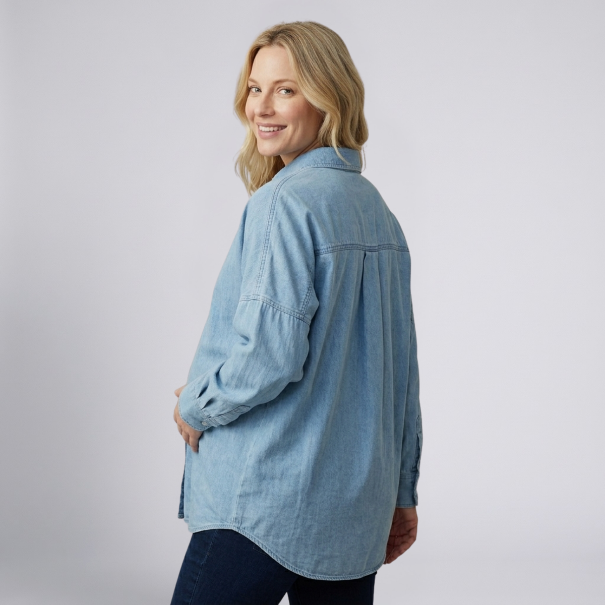 Dames Zwangerschapsblouse met Knoopsluiting – Katoen