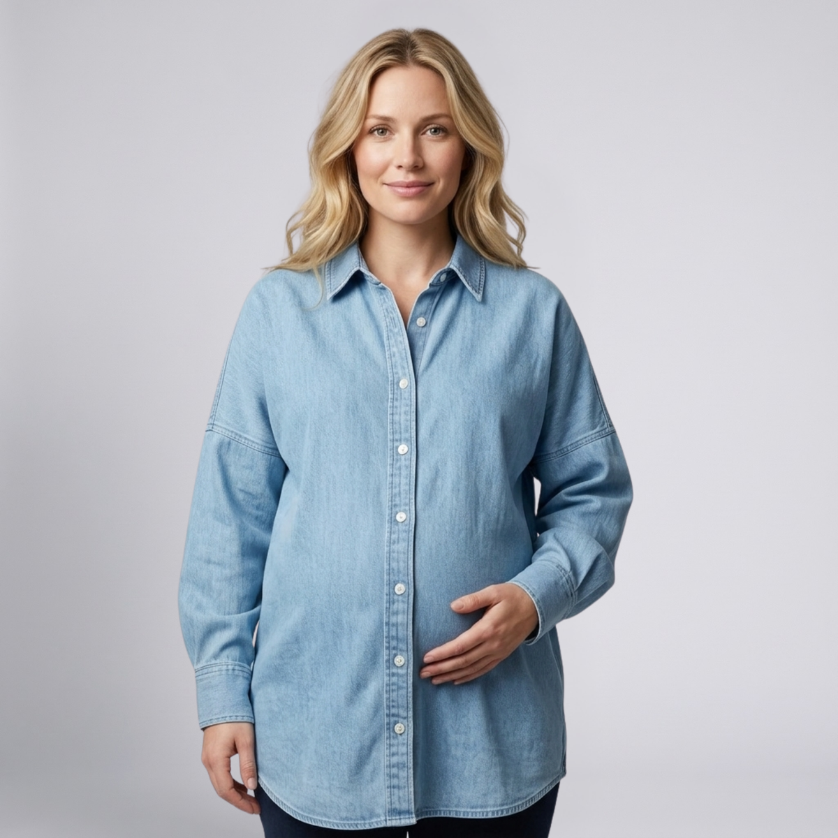 Dames Zwangerschapsblouse met Knoopsluiting – Katoen