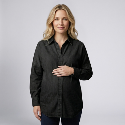 Dames Zwangerschapsblouse met Knoopsluiting – Katoen
