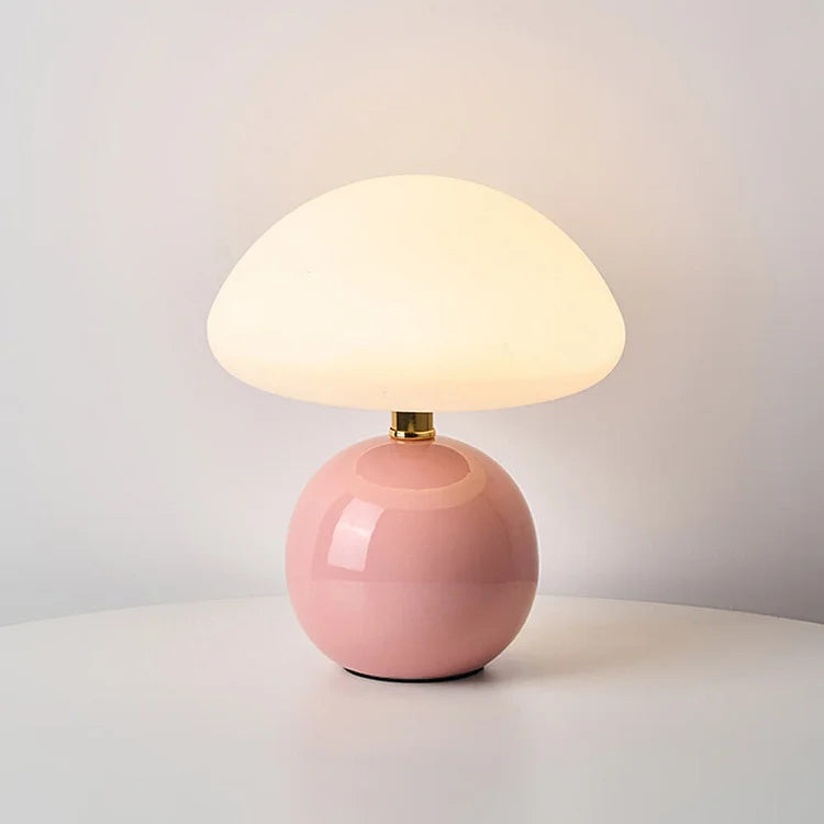 Tafellamp Paddenstoel Design Keramiek met LED Verlichting