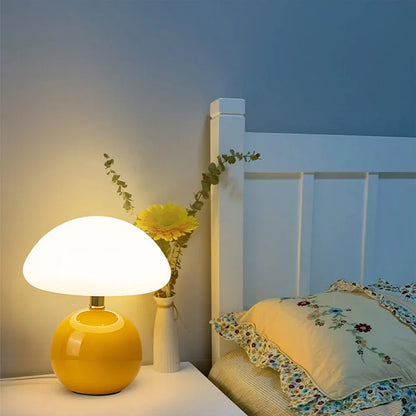 Tafellamp Paddenstoel Design Keramiek met LED Verlichting
