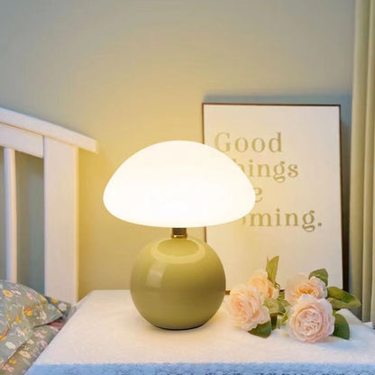 Tafellamp Paddenstoel Design Keramiek met LED Verlichting